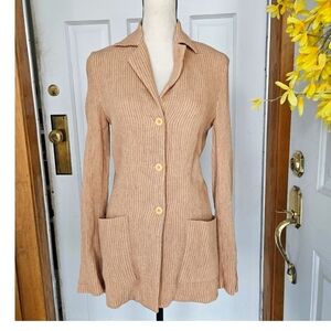 Industria (Made in Italy) Linen-blend Corduroy Blazer, Size 40 IT/ 4 US